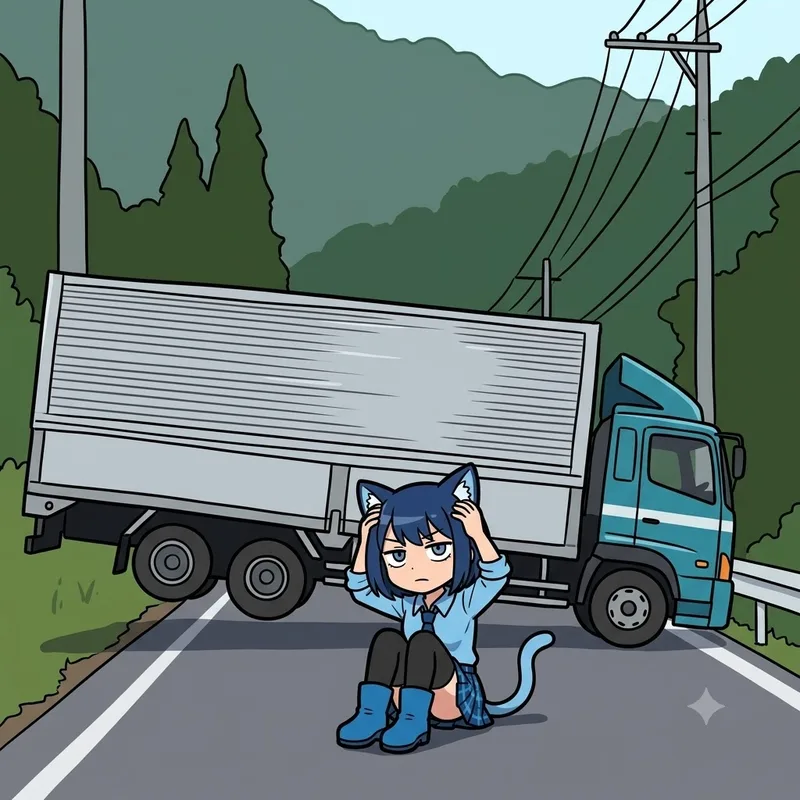 道路を完全に封鎖！？山道でトラックが大スタックして運転手が消えた謎🚚💥