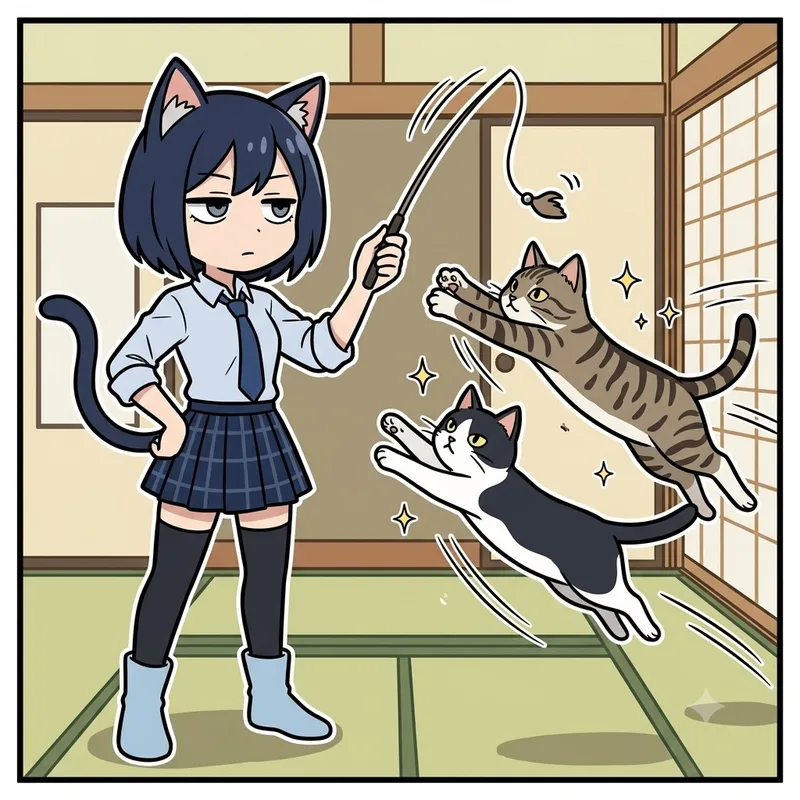 【絶望的な可愛さ】猫じゃらしにWダイブ！？躍動感が凄すぎる「活きのいい猫」の神写真が話題にｗｗｗ