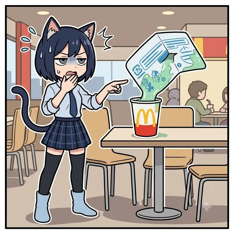 【絶望】マックのドリンクに謎の巨大異物が混入！？飲む手が止まる恐怖の真相