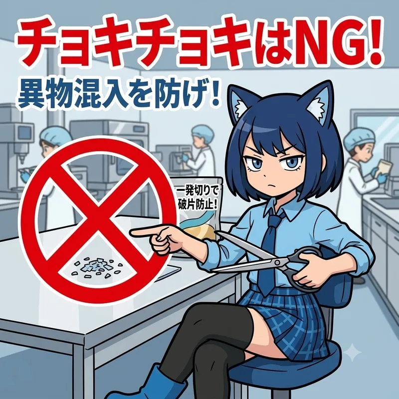 【衝撃の事実】チョキチョキ切りはNG！？ 食品メーカーで初日に叩き込まれるハサミ技に納得の声多数！ ✂️✨
