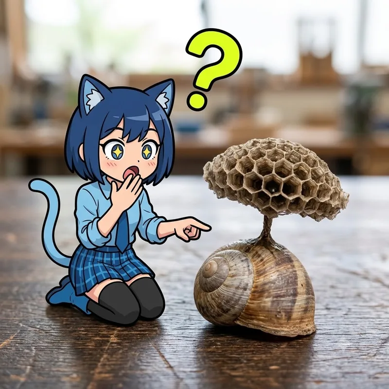 【衝撃】カタツムリの上に蜂の巣！？まさかの建設場所にツッコミ殺到！