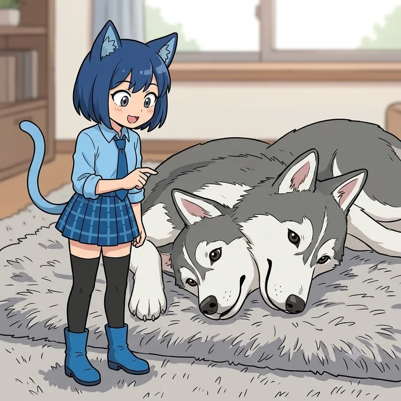 ハスキーがまさかの合体！？2つの頭を持つ幻獣にネット騒然🐶