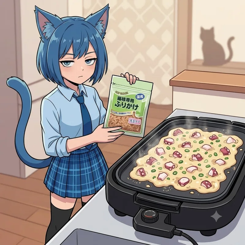 【悲報】たこ焼きに猫おやつ！？愛猫たちの冷たい視線に大爆笑w🤣
