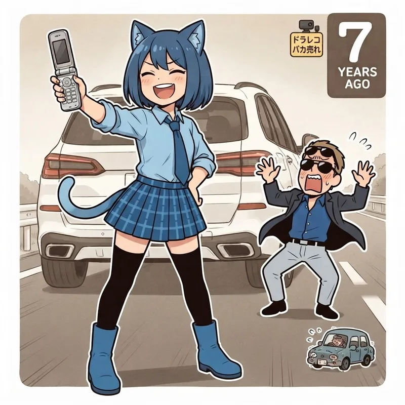 【爆笑】あのガラケー煽り運転から7年！ネット民の記憶が蘇るw