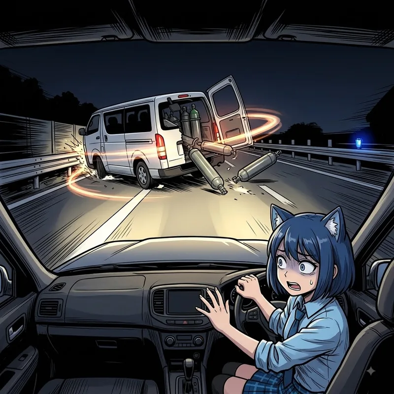 【衝撃】高速で突如大スピン！？暴走ハイエースの末路が怖すぎる😱