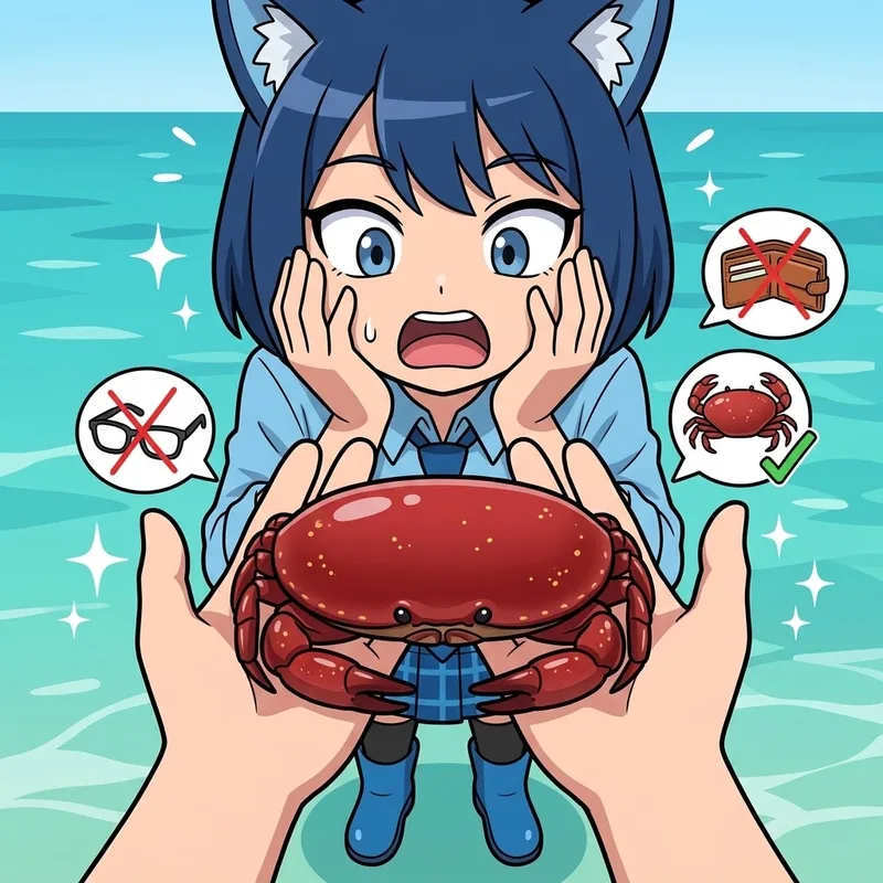 【衝撃】これがカニ！？メガネケースにしか見えない謎の生物🦀