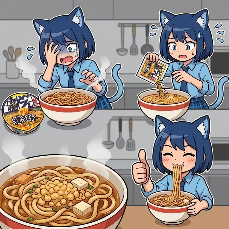 【悲報】汁なし焼うどんで湯切りを忘れた結果がまさかの大正解！？🍜