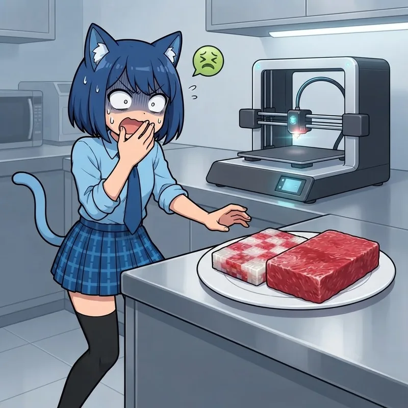 【衝撃】3Dプリンタで印刷したお肉がリアルすぎて賛否両論！？🥩