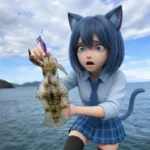 釣った獲物に煽られる！？中指を立てるイカが凶暴すぎて爆笑w🖕
