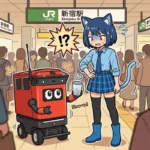 【衝撃】新宿駅に現れた自走ゴミ箱ロボの「昭和感」がツボすぎる！🤖