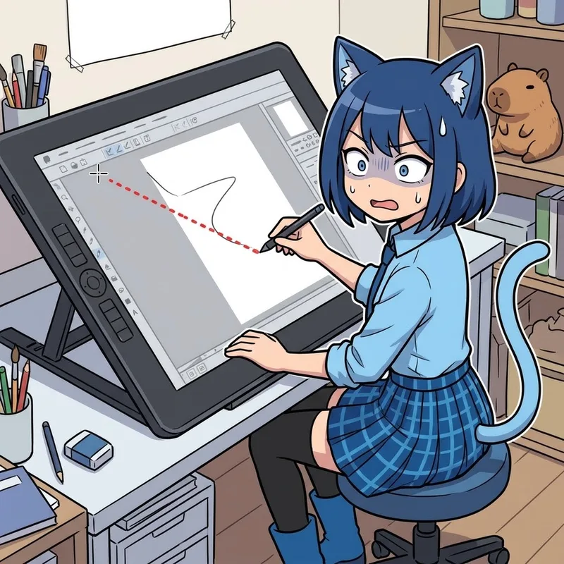 【爆笑】液タブ初心者によるカーソルの超絶ズレが神業すぎた！🎨