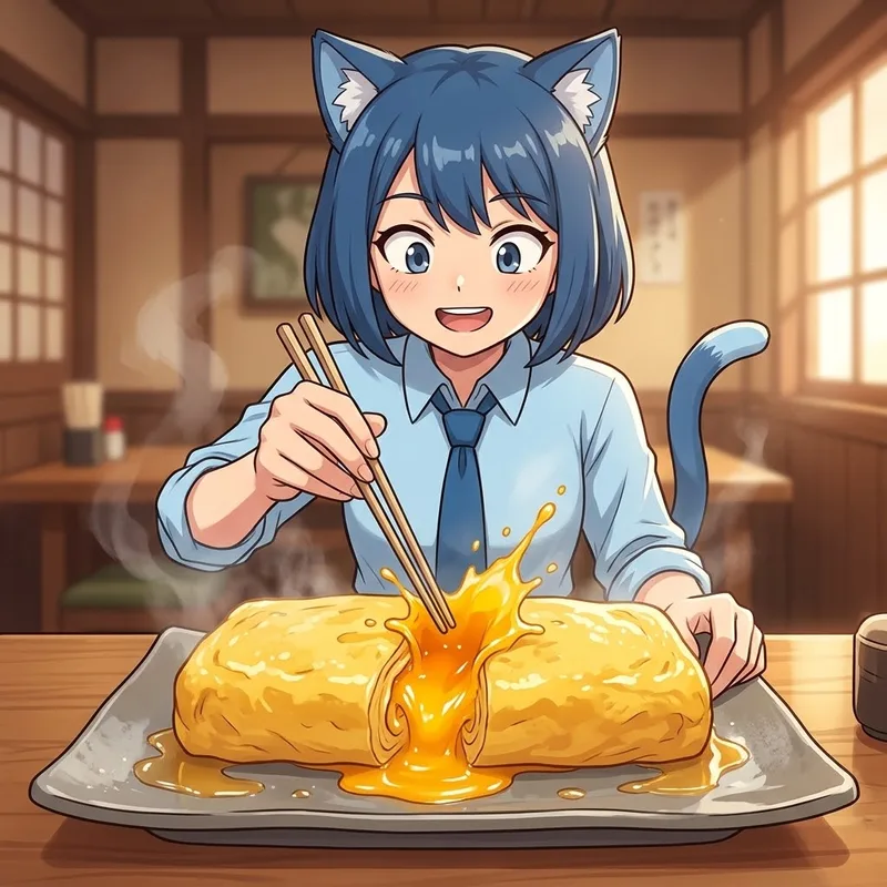 【衝撃】割ると黄身が溢れ出すだし巻き卵が美しすぎる！🍳