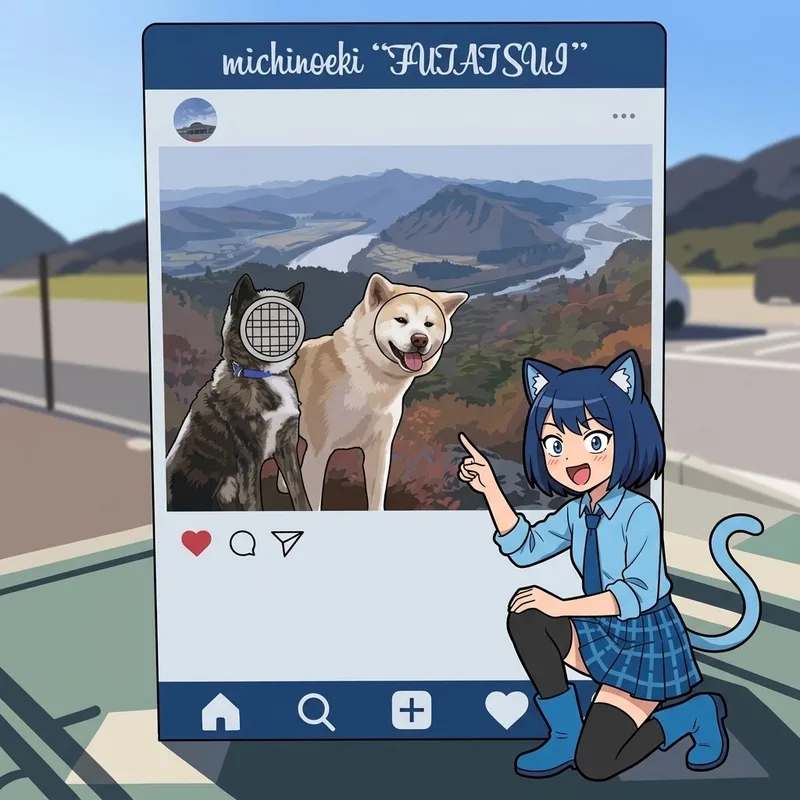 【衝撃】本人登場！？完全に一致した犬の顔ハメ看板が面白すぎる🐕